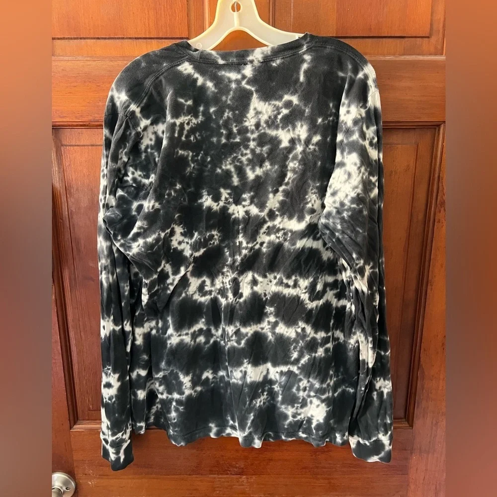 Threadfast South Florida Tie Dye Long Sleeve Tee Black White Size Large